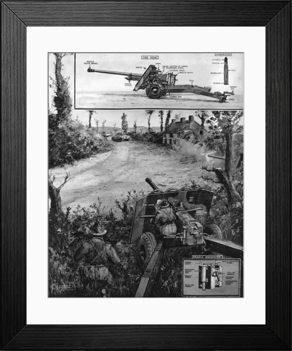 Framed Print : British 17-Pounder Anti-Tank Gun; Second World War, 1944 Framed Print : British 17-Pounder Anti-Tank Gun; Second World War, 1944