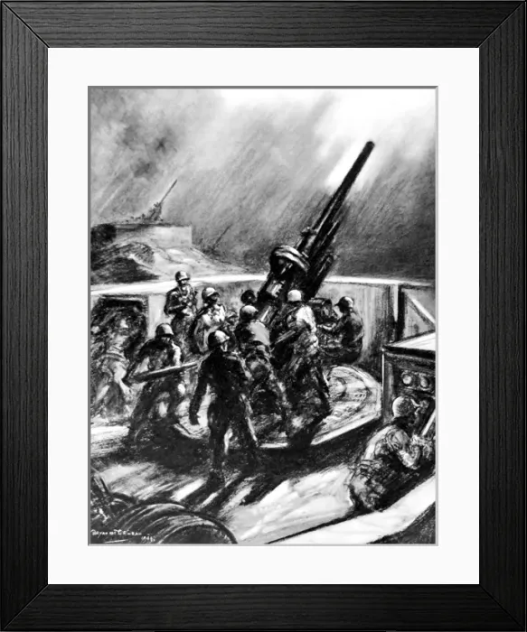 Framed Print : American Anti-Aircraft Guns near London; Second World War, 1 Framed Print : American Anti-Aircraft Guns near London; Second World War, 1