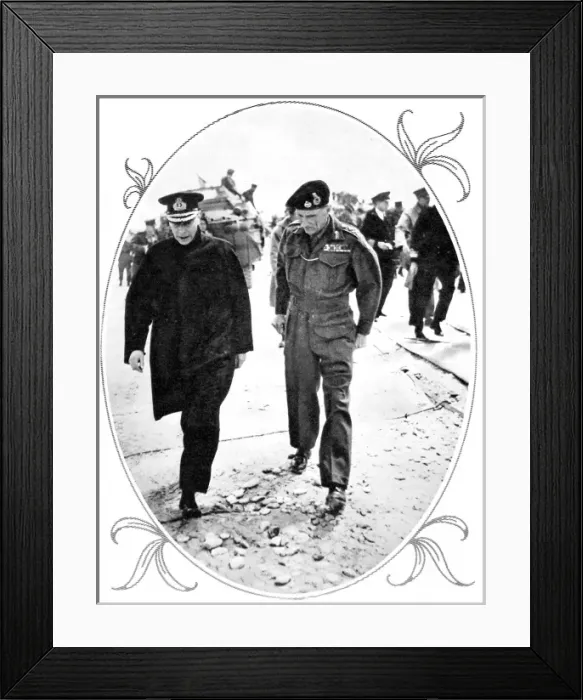 Framed Print : King George VI and General Montgomery, Normandy; Second Worl
