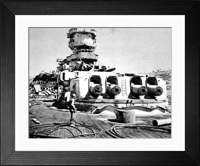 Framed Print : The Battleship Strasbourg in Toulon Harbour, France; Secon Framed Print : The Battleship Strasbourg in Toulon Harbour, France; Secon