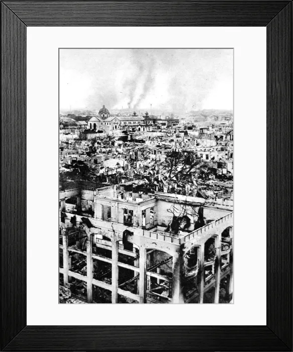 Framed Print : Manila on Fire, Philippines; Second World War, 1945 Framed Print : Manila on Fire, Philippines; Second World War, 1945