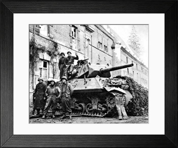 Framed Print : American Tank Destroyer at Stavelot; Second World War, 1944 Framed Print : American Tank Destroyer at Stavelot; Second World War, 1944