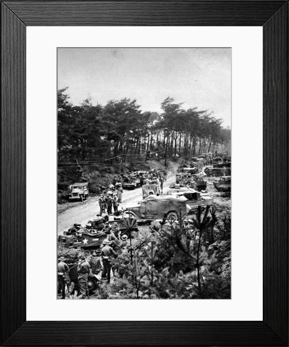 Framed Print : Allied Troops in the Reichswald Forest; Second World War, 19