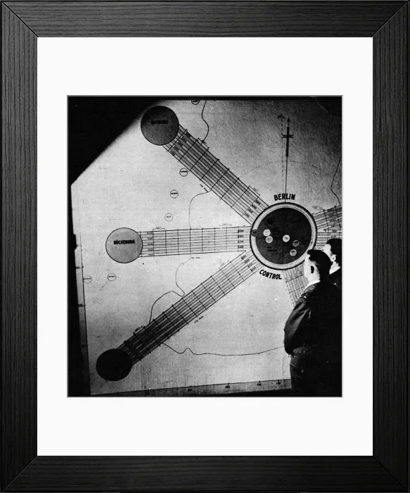 Framed Print : Map at the Berlin Air Safety Centre, during the Berlin Airli
