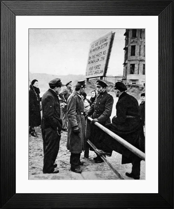 Framed Print : The East-West Frontier in Berlin, 1949 Framed Print : The East-West Frontier in Berlin, 1949