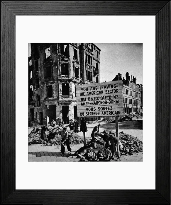 Framed Print : The Edge of the American Sector, Berlin, 1949 Framed Print : The Edge of the American Sector, Berlin, 1949