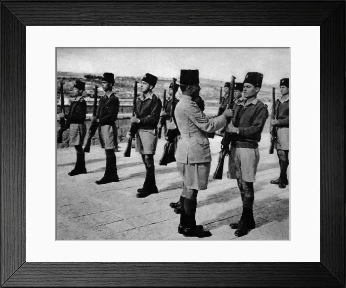 Framed Print : Sergeant and Recruits of the Palestine Police Force, 1945 Framed Print : Sergeant and Recruits of the Palestine Police Force, 1945