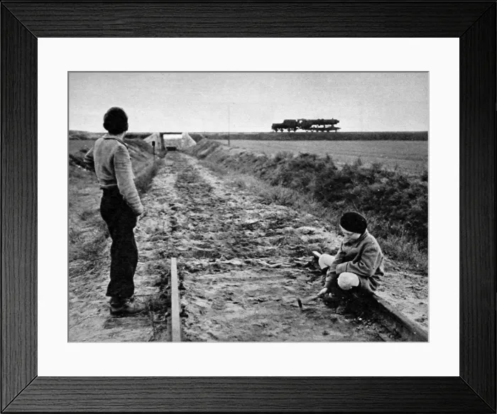 Framed Print : German Boys on a disused Railway, Berlin, 1948 Framed Print : German Boys on a disused Railway, Berlin, 1948