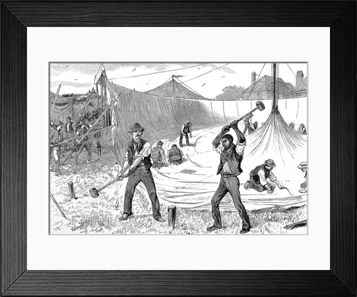Framed Print : Raising the Circus Tent, c. 1886 Framed Print : Raising the Circus Tent, c. 1886