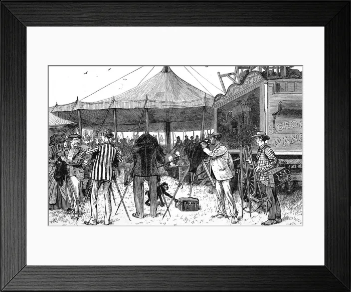 Framed Print : Amateur Photographers at the Circus, c. 1886 Framed Print : Amateur Photographers at the Circus, c. 1886