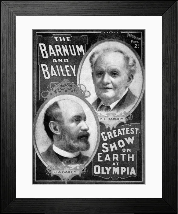 Framed Print : The Barnum and Bailey Show Programme, 1897