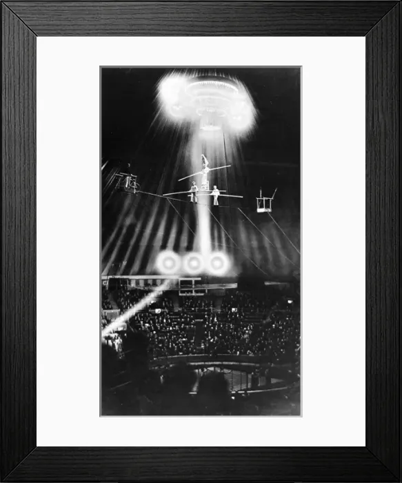 Framed Print : The Wallenda Family performing on the high wire, Olympia, 19 Framed Print : The Wallenda Family performing on the high wire, Olympia, 19