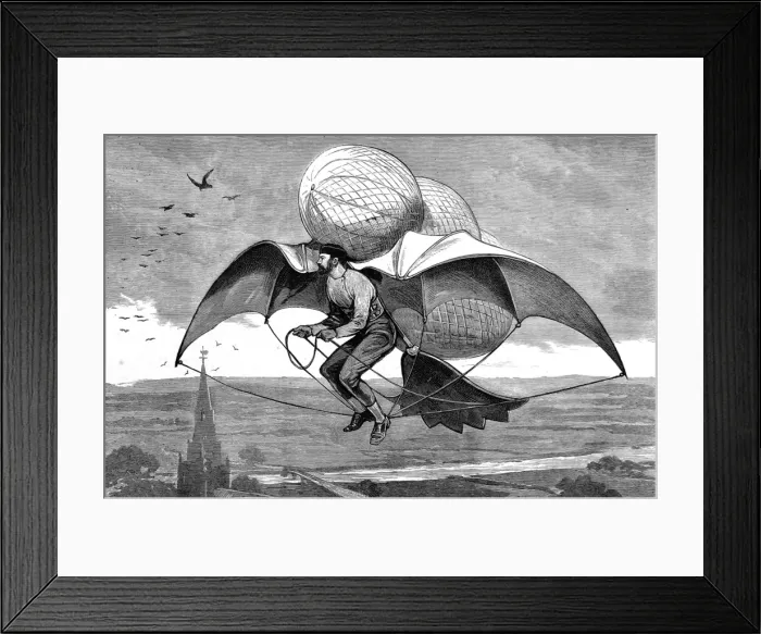 Framed Print : Design for a Flying Machine, 1877 Framed Print : Design for a Flying Machine, 1877