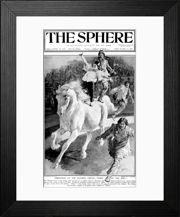 Framed Print : Clown and Indians of the Olympia Circus, London, 1921