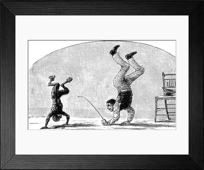 Framed Print : Training a monkey at the circus, c. 1888