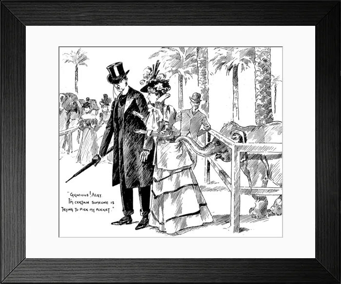 Framed Print : Baby Elephant Pickpocket at Olympia, London, 1893