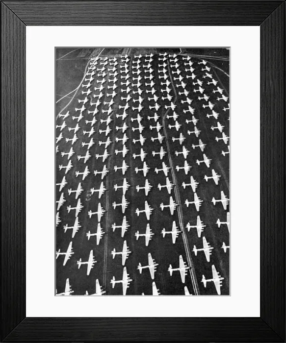Framed Print : Flying Fortresses at an airfield near Munich, August 1945