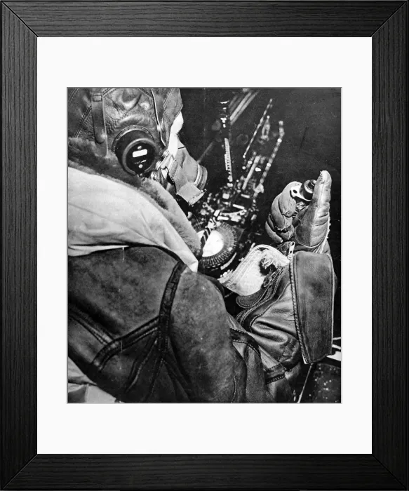 Framed Print : RAF Bomb-Aimer at his position; Second World War, 1943 Framed Print : RAF Bomb-Aimer at his position; Second World War, 1943