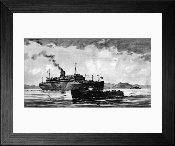 Framed Print : The Capture of the Vulcania; Second World War, 1943 Framed Print : The Capture of the Vulcania; Second World War, 1943