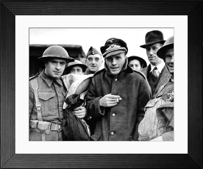 Framed Print : Captured German Pilot at Dover; Second World War, 1940