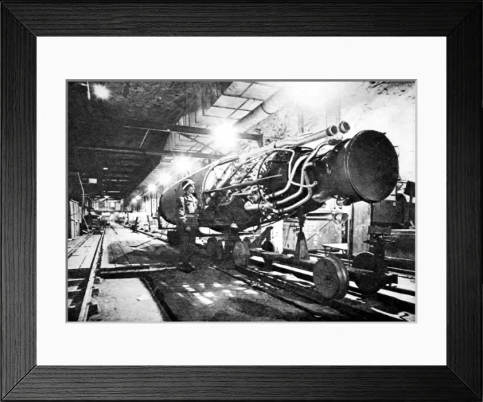 Framed Print : American Soldier with a V-2 Rocket, Nordhausen; Second World Framed Print : American Soldier with a V-2 Rocket, Nordhausen; Second World