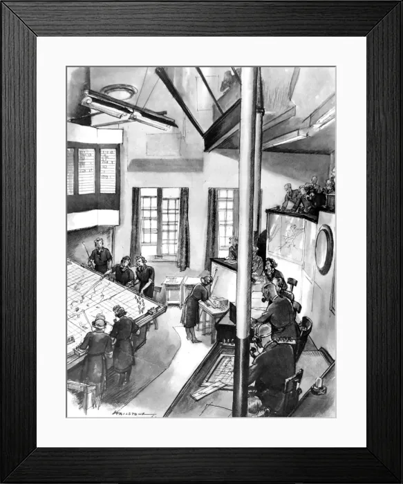 Framed Print : RAF Control Centre; Second World War, 1944