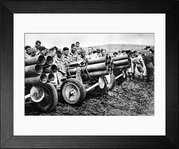 Framed Print : Captured Nebelwerfers in Tunisia; Second World War, 1943