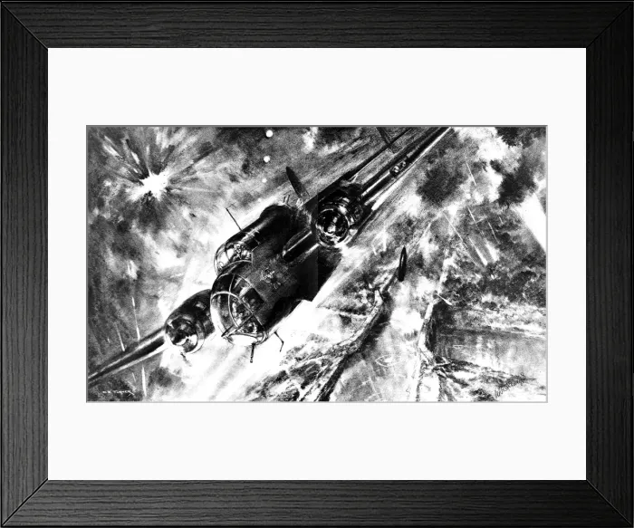 Framed Print : Flight-Lt. Learoyd attacking the Dortmund-Ems Canal; Second Framed Print : Flight-Lt. Learoyd attacking the Dortmund-Ems Canal; Second