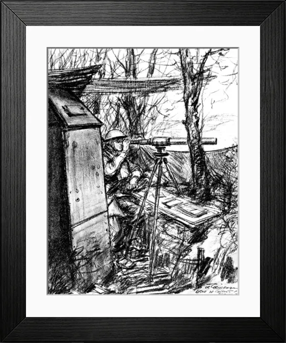 Framed Print : British Observation Post; Second World War, 1940 Framed Print : British Observation Post; Second World War, 1940