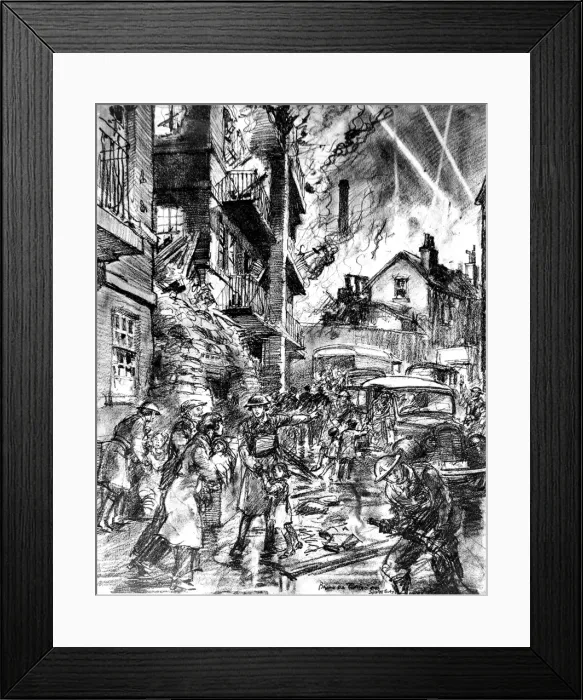 Framed Print : Evacuation during the Blitz; Second World War, 1940 Framed Print : Evacuation during the Blitz; Second World War, 1940