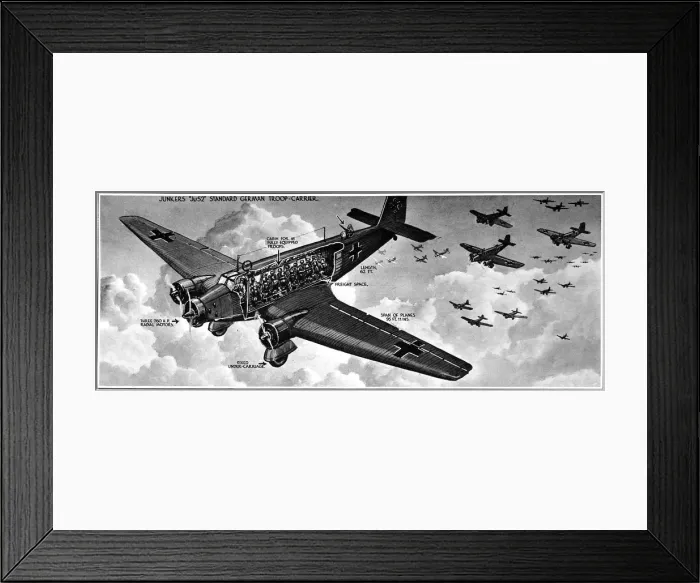 Framed Print : Junkers 52 Aircraft; Second World War, 1940 Framed Print : Junkers 52 Aircraft; Second World War, 1940