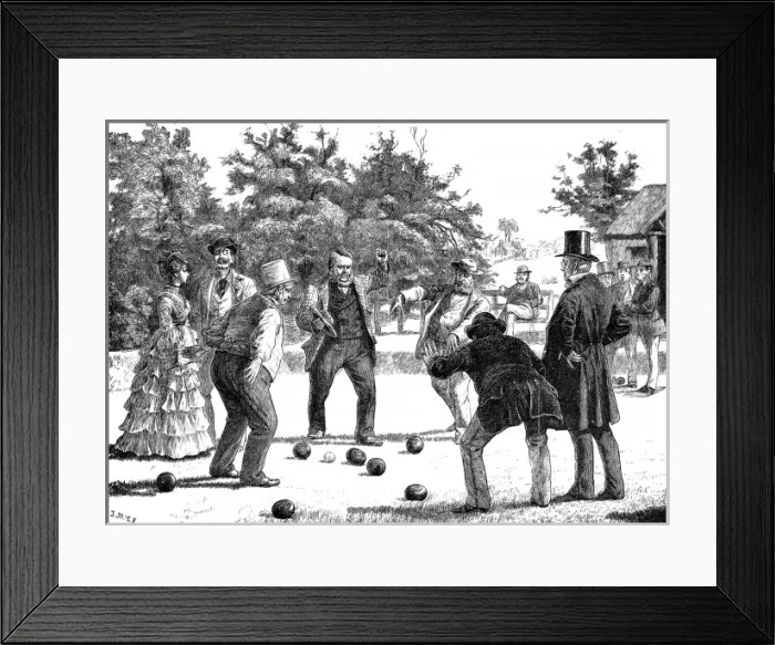 Framed Print : A Game of Bowls, England, c. 1872 Framed Print : A Game of Bowls, England, c. 1872