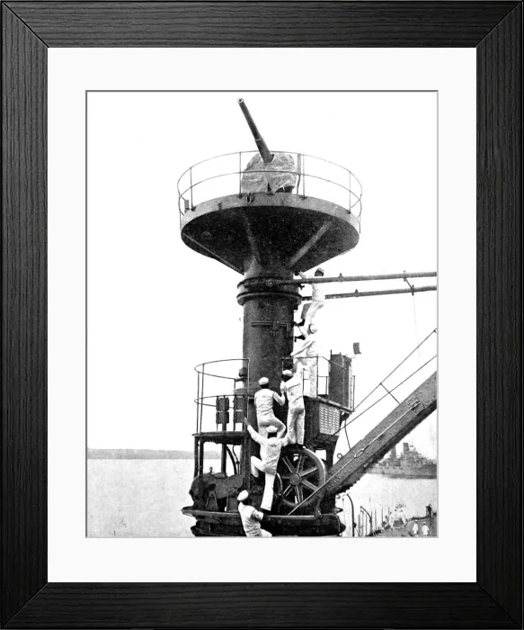 Framed Print : Anti-Aircraft Gun on USS Texas, 1916 Framed Print : Anti-Aircraft Gun on USS Texas, 1916