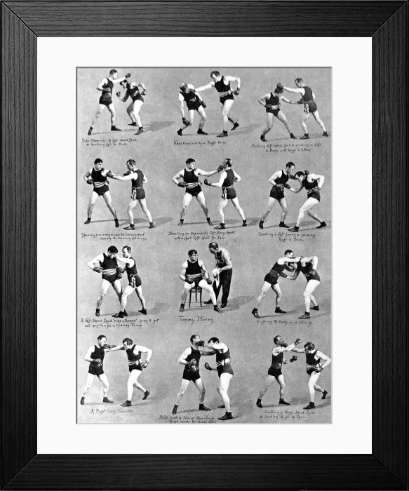 Framed Print : Tommy Burns sparring with a partner, 1908 Framed Print : Tommy Burns sparring with a partner, 1908