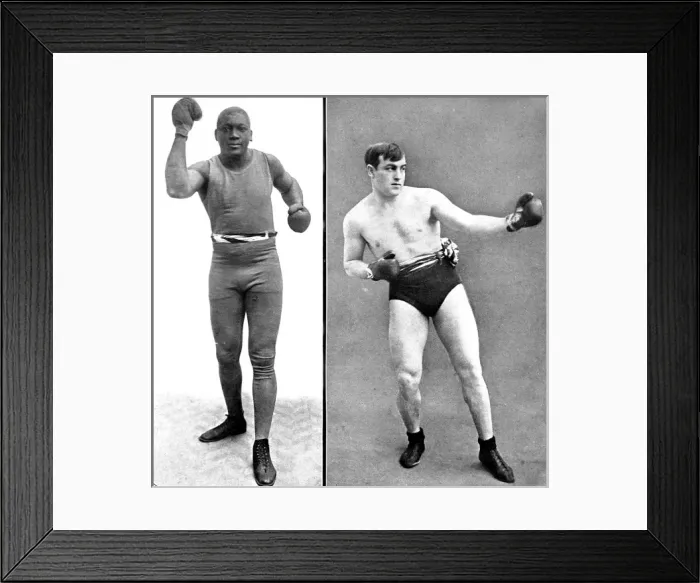 Framed Print : Jack Johnson and Tommy Burns, 1908