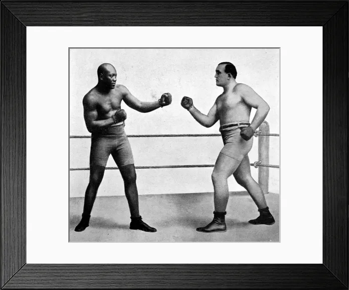 Framed Print : Jack Johnson and James Jeffries, 1910 Framed Print : Jack Johnson and James Jeffries, 1910