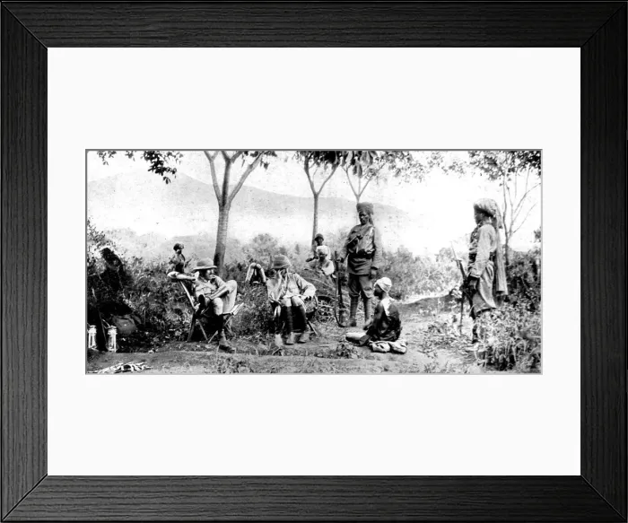 Framed Print : British Officers interrogating a prisoner, East Africa, 1916 Framed Print : British Officers interrogating a prisoner, East Africa, 1916