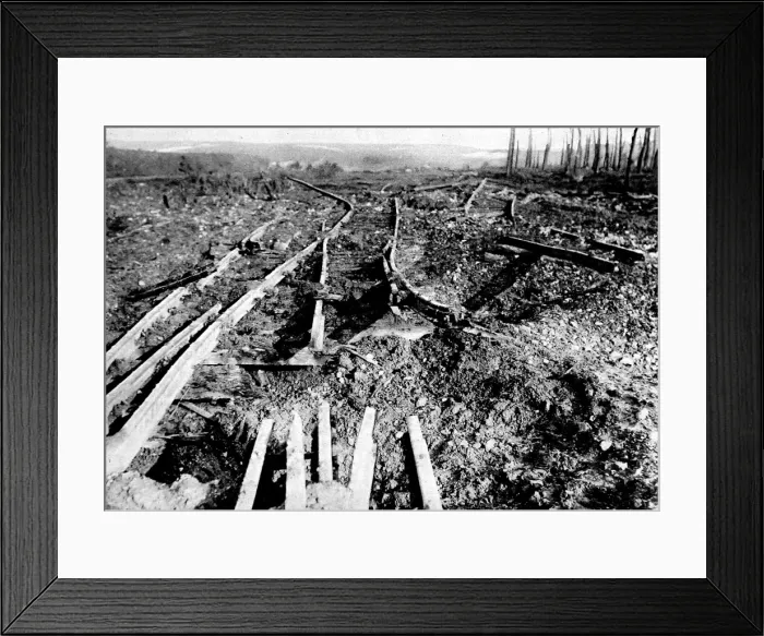 Framed Print : Destroyed Railway at Ancre; First World War, 1916 Framed Print : Destroyed Railway at Ancre; First World War, 1916