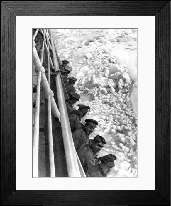 Framed Print : British Soldiers on a ship bound for Russia; First World War Framed Print : British Soldiers on a ship bound for Russia; First World War