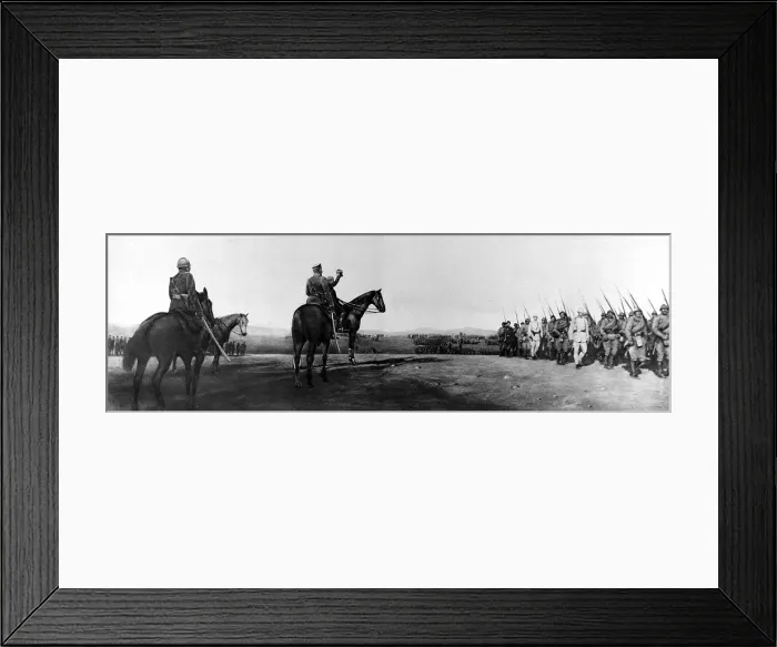 Framed Print : Allied March-Past after the capture of Monastir; First World Framed Print : Allied March-Past after the capture of Monastir; First World