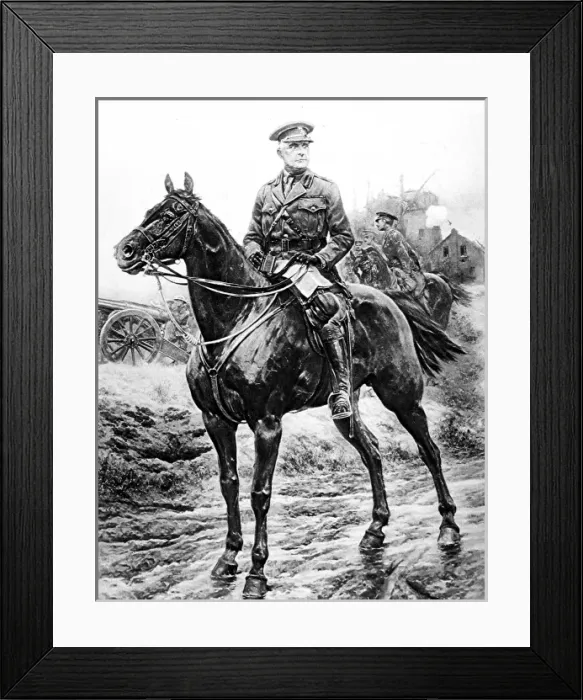 Framed Print : Sir Samuel Hughes on horseback; France, 1916 Framed Print : Sir Samuel Hughes on horseback; France, 1916