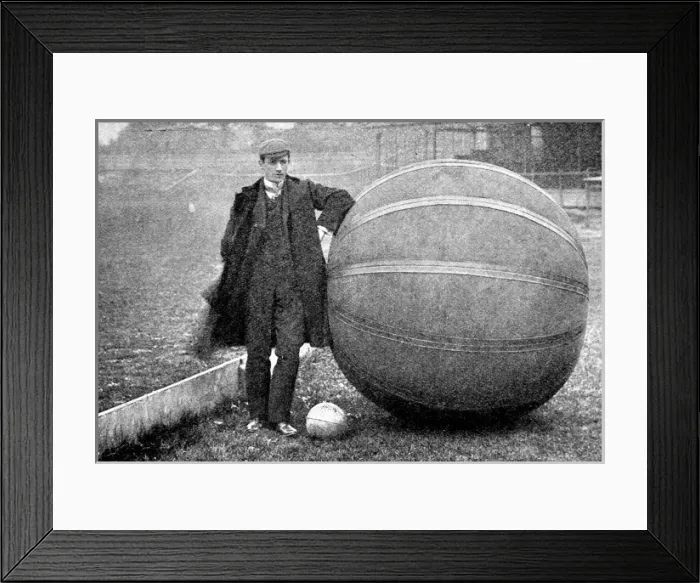 Framed Print : E. V. Hanegan and a Pushball ball, Crystal Palace, 1902