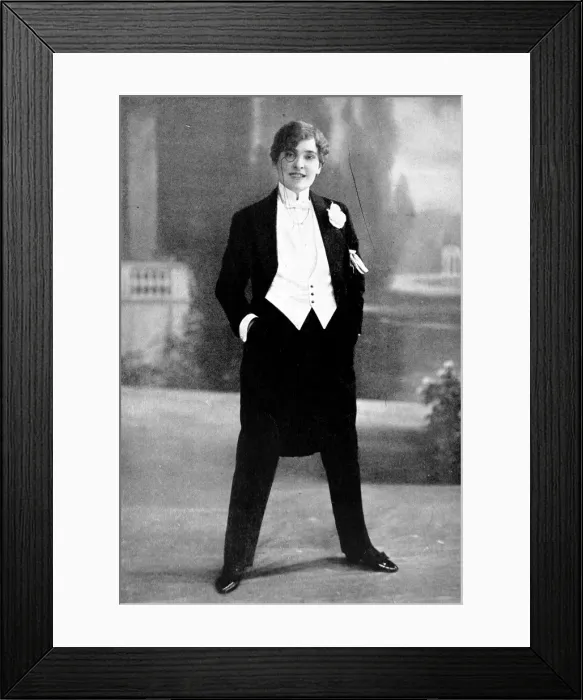 Framed Print : Miss Madge Lessing as a modern dandy, 1910 Framed Print : Miss Madge Lessing as a modern dandy, 1910