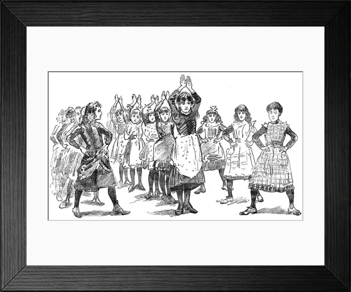 Framed Print : Gymnasium Drill for Little Girls, London, 1888 Framed Print : Gymnasium Drill for Little Girls, London, 1888