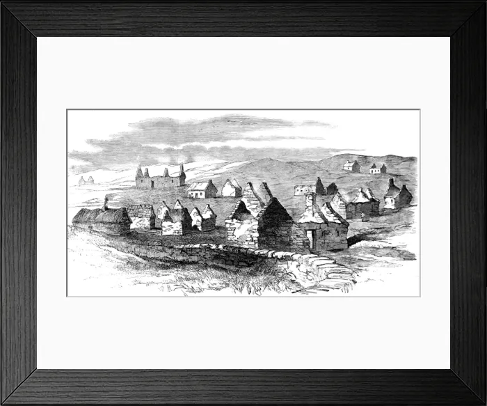 Framed Print : Village of Moveen during the 1840 s Framed Print : Village of Moveen during the 1840 s