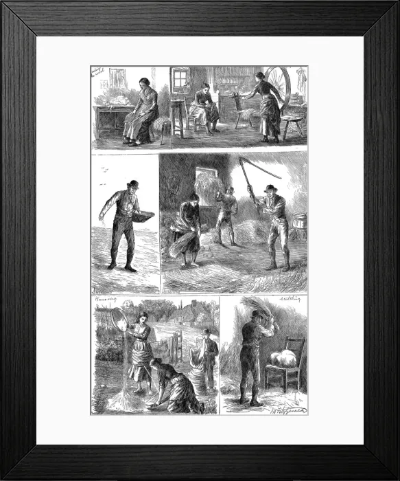 Framed Print : Scenes of peasant working life, Ireland Framed Print : Scenes of peasant working life, Ireland