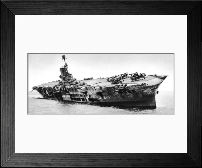 Framed Print : HMS Ark Royal listing to starboard, Second World War, 1941