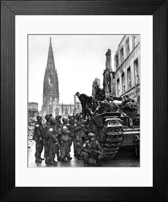 Framed Print : British and American Troops in Munster, Second World War, 19 Framed Print : British and American Troops in Munster, Second World War, 19