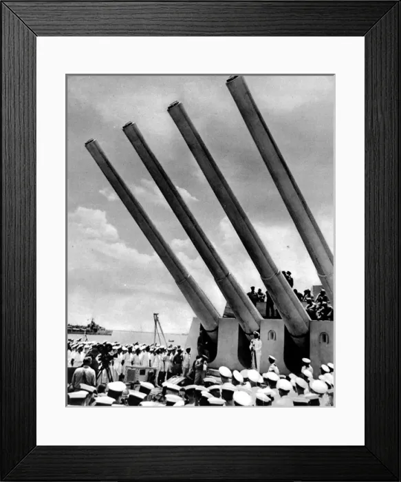 Framed Print : Admiral Nimitz on board HMS King George V, Second World Wa Framed Print : Admiral Nimitz on board HMS King George V, Second World Wa