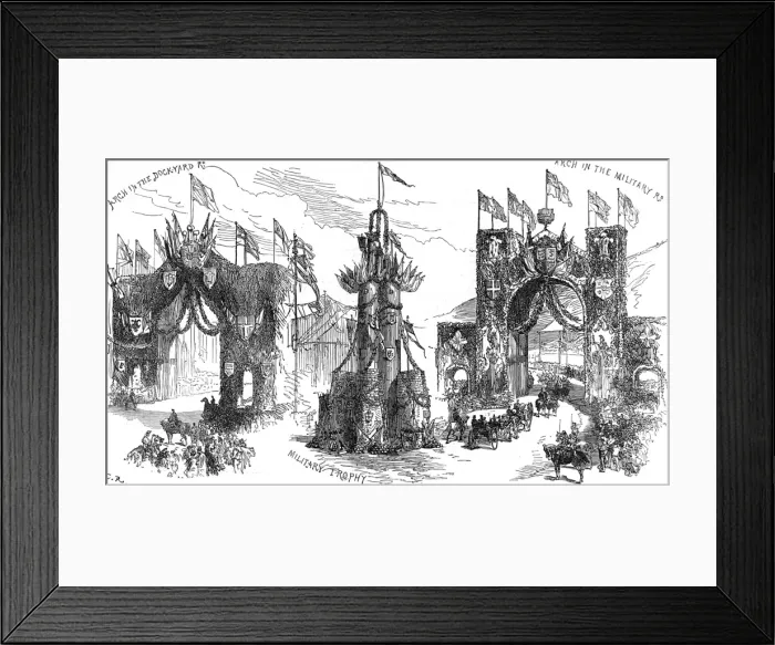 Framed Print : Triumphal Arches in Chatham, Great Britain, 1875 Framed Print : Triumphal Arches in Chatham, Great Britain, 1875